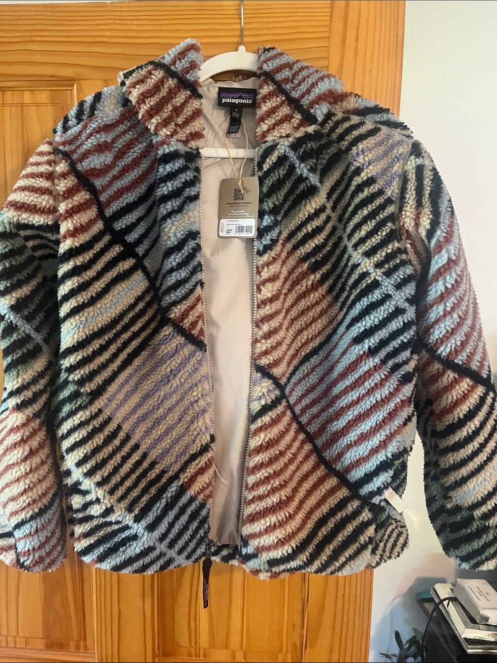 Patagonia Multicolor Plush Stripe Zip Jacket -NWT